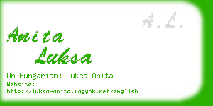 anita luksa business card